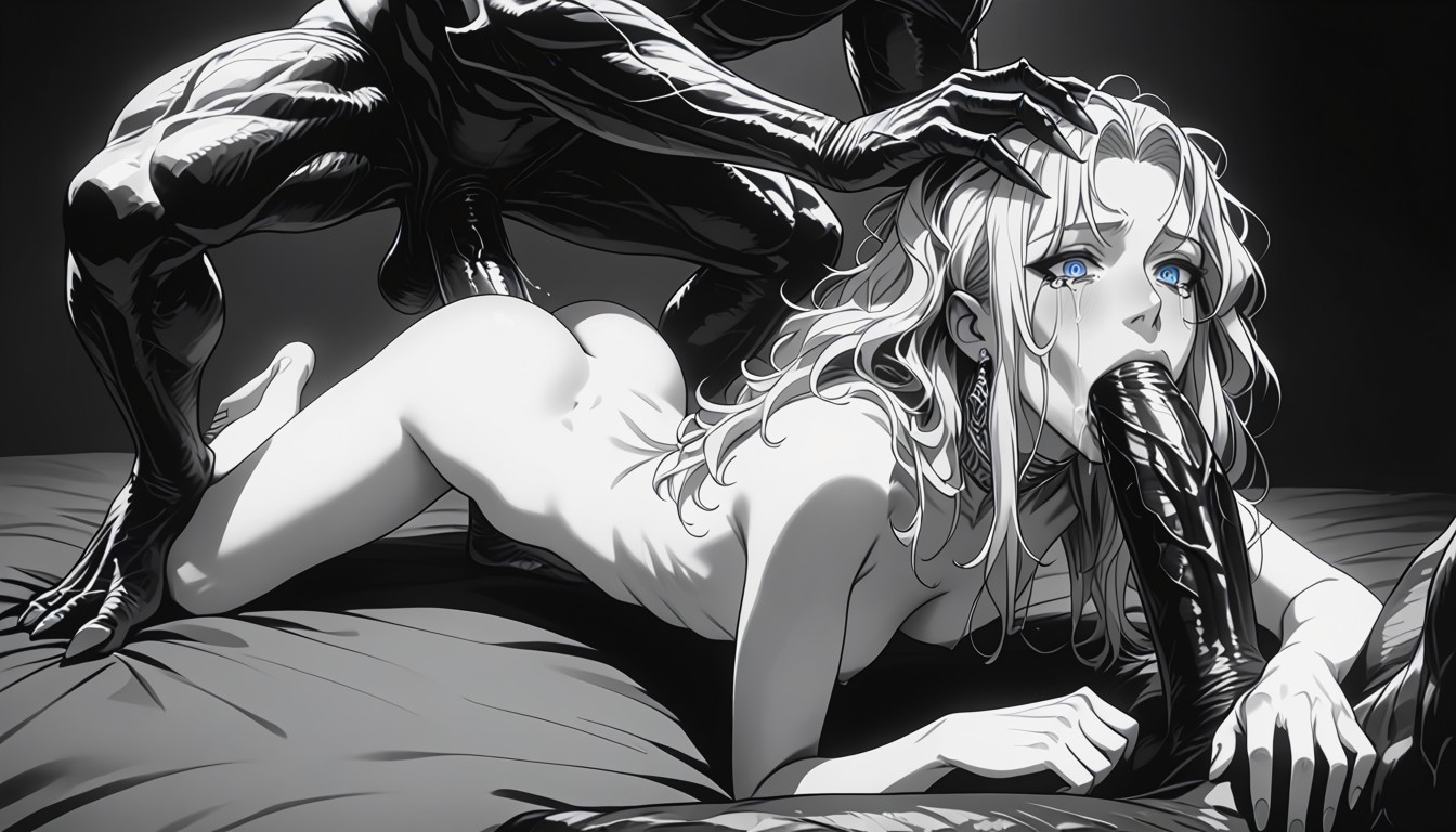 Extremely Large Cock, Black And White Only, Blue Eyes AI Porn