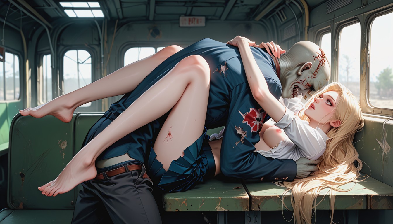Eyes Rolling, Blonde Hair, Horny AI Porn