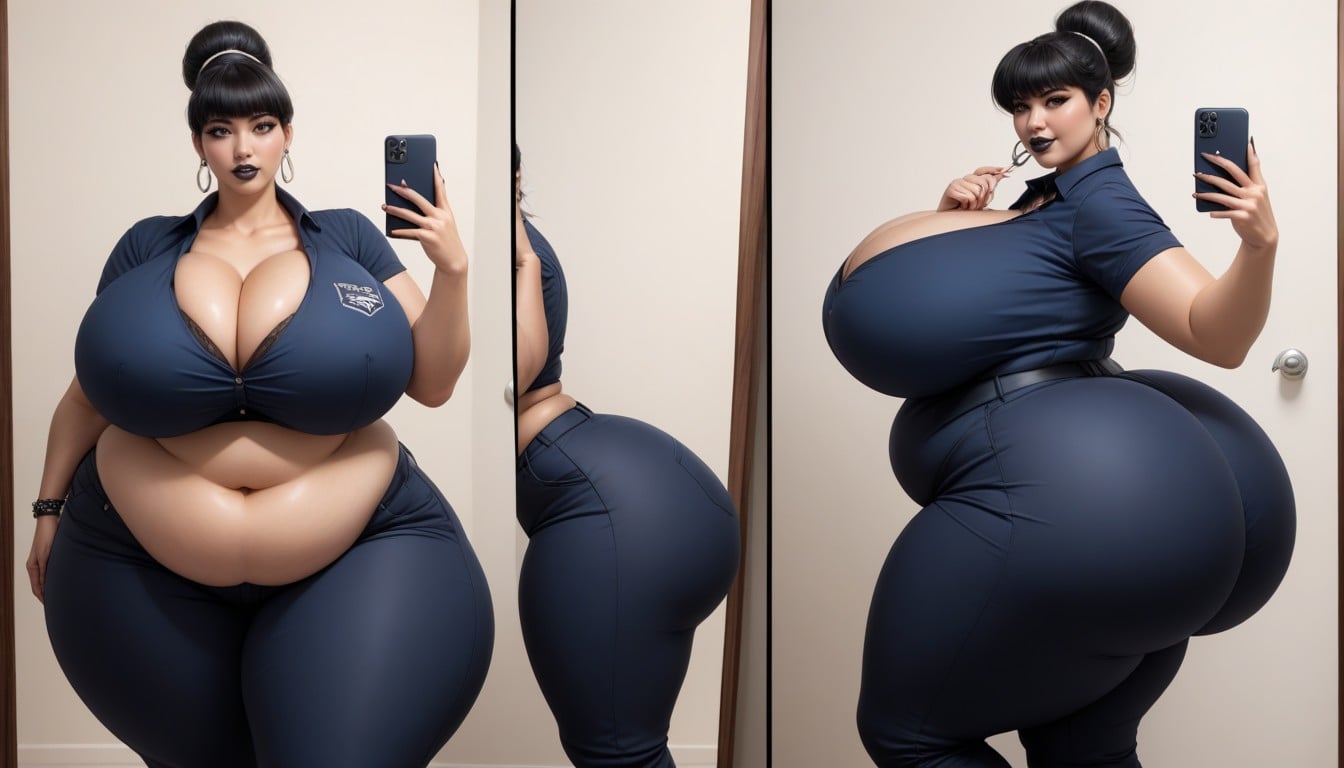 Selfie, She Gains Massive Amounts Of Weight On Purpose To Enlarge Her Ultra Ultra Mega Hyper Fat Sexy Body, Multiple Views BBW AI Porn