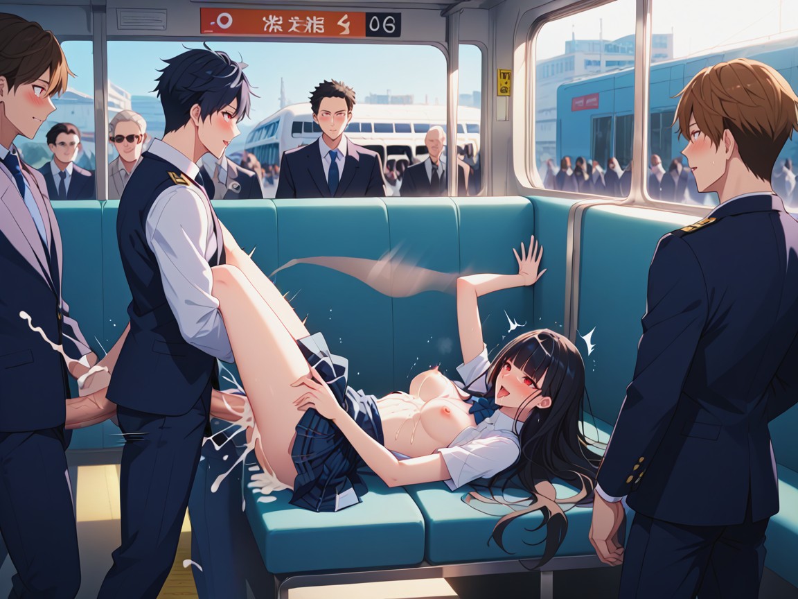Lying Back On Floor, Female Taller Than Male, Dripping Huge Cum From Pussy Hentai AI Porn