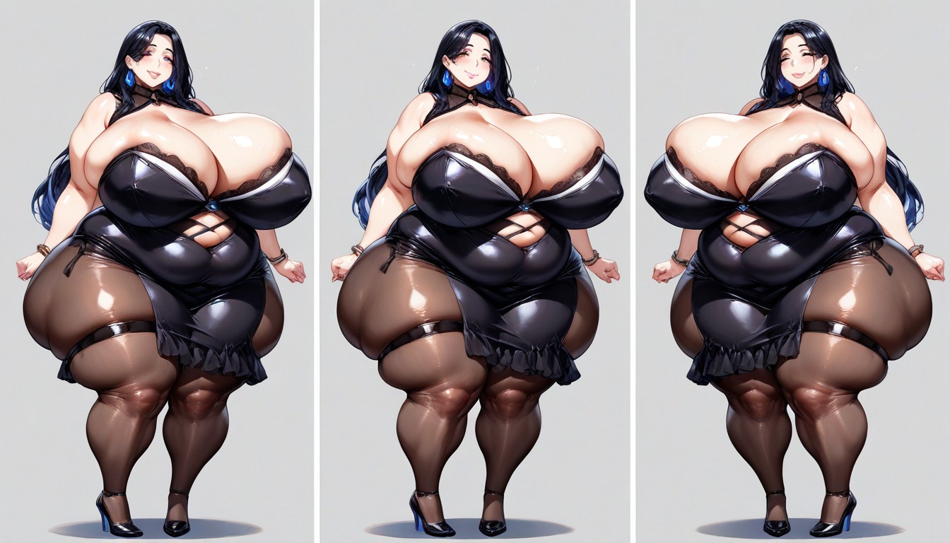 Multiple Views, Breast Expansion, The Most Perfect Sexy Thick Plump Very Fat Asian American Woman Hentai AI Porn
