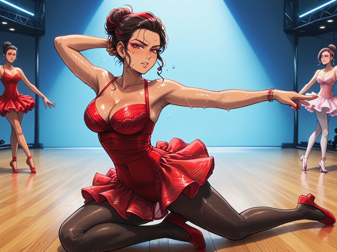 18+, Low Waist Length, Dance Studio Background Hentai AI Porn