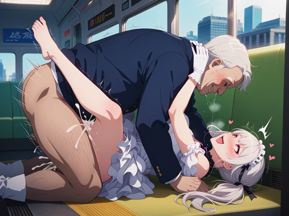 Deep Kiss, Extreme Thrust Motion Lines, White Lacy Stocking Hentai AI Porn