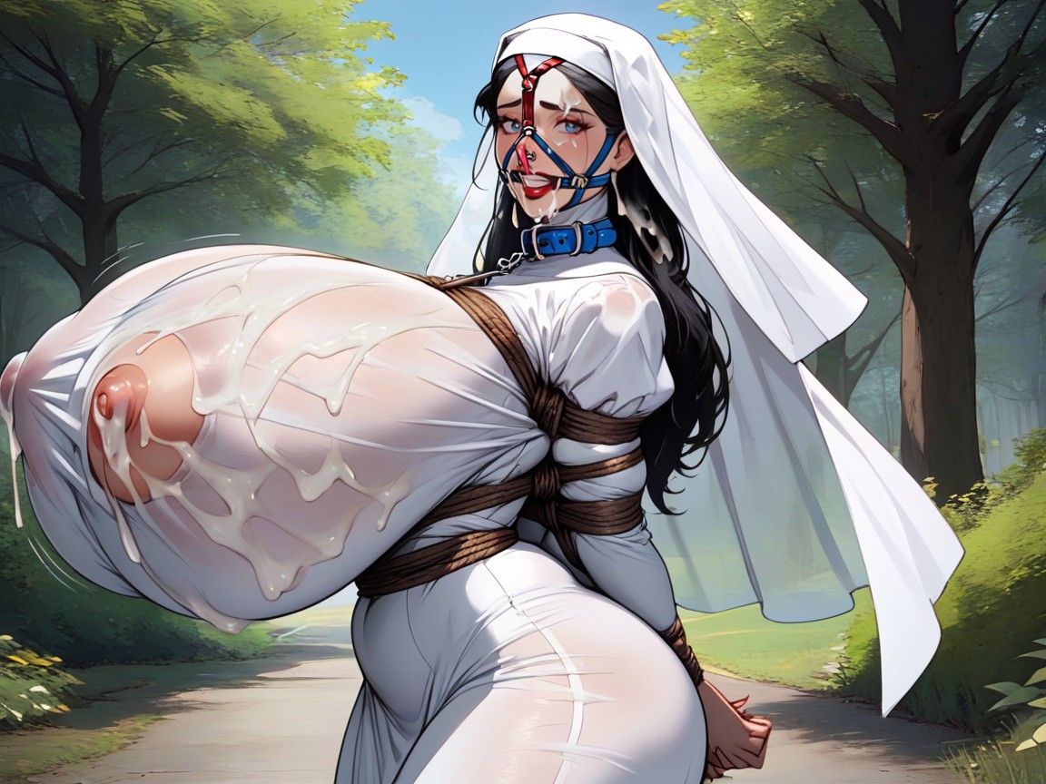 Brown Ropes, Gigantic Breast, Wide Open Eyes AI Porn