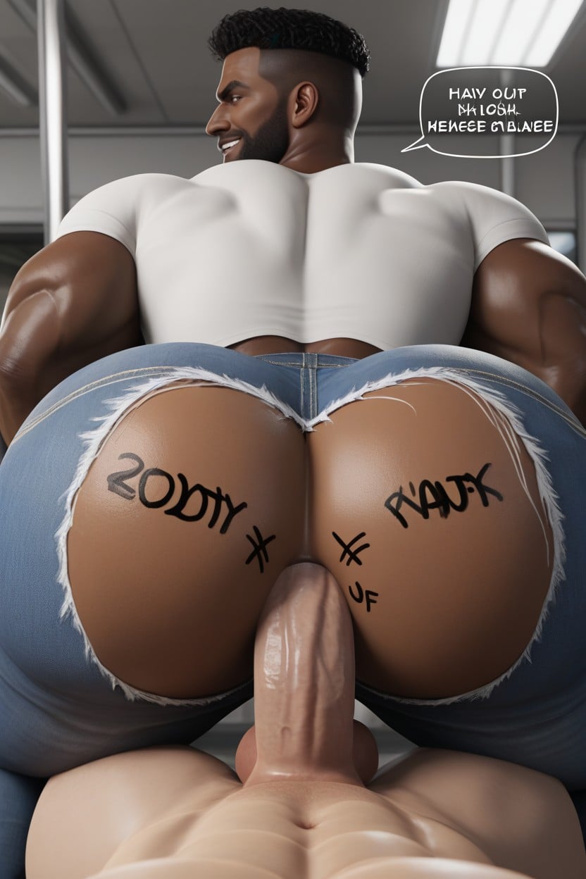 Rounded Ass, Bus Stop, Big Muscular Bubble Butt AI Gay Porn