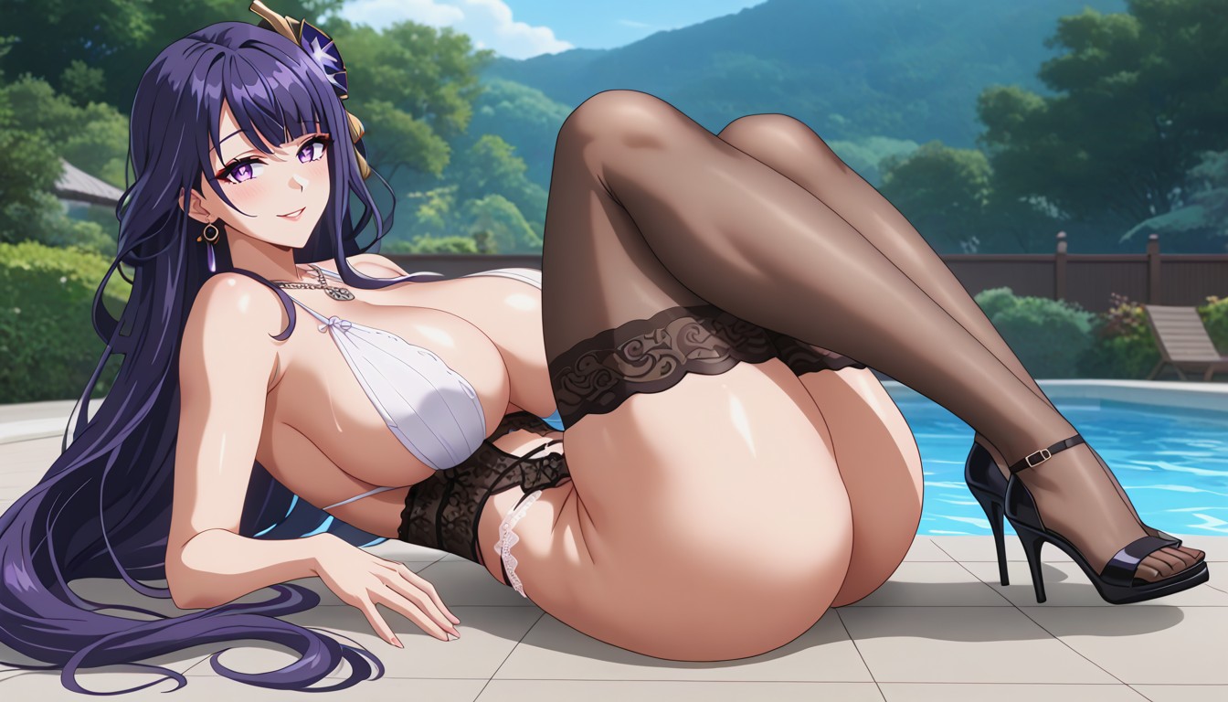 Wide Open Eyes, Hinatas Waist, Sensual Hentai AI Porn