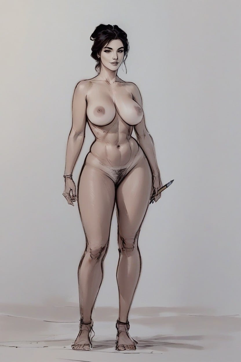 Bbw, Sketch, Standing AI Porn