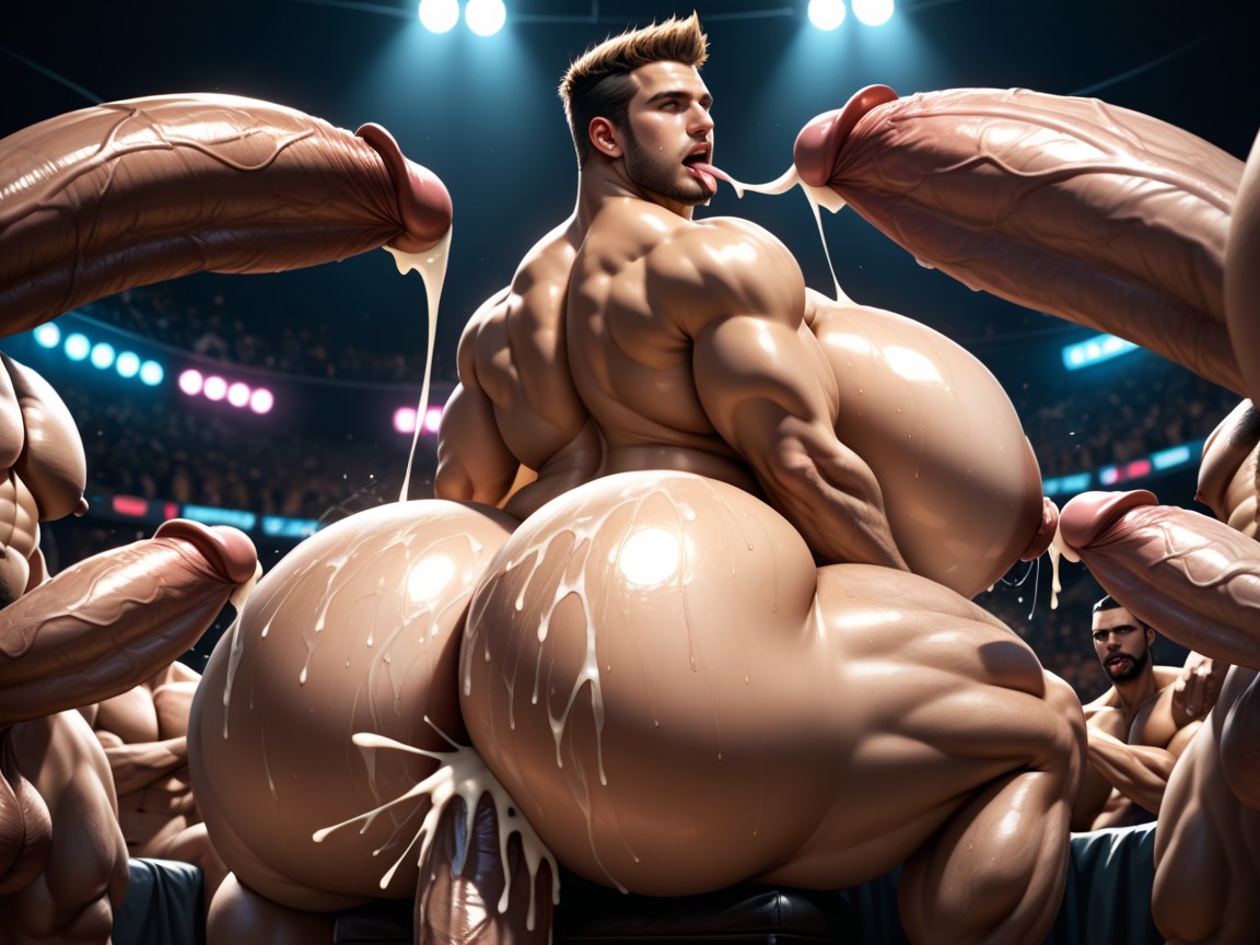 Big Pecs, Gangbang Massive Ass, Huge Hyper Areola AI Gay Porn