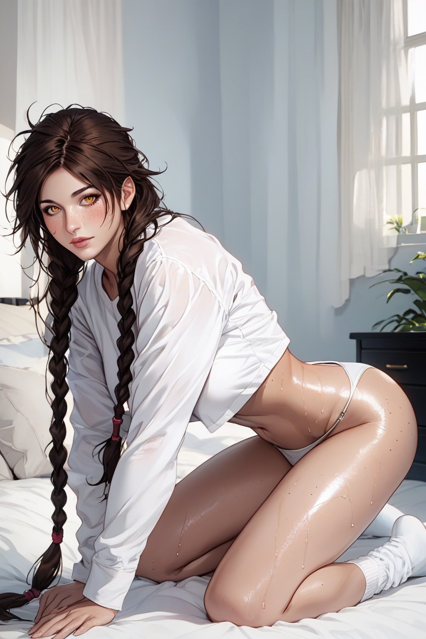 Timid, Wide Hips, Long Hair AI Porn