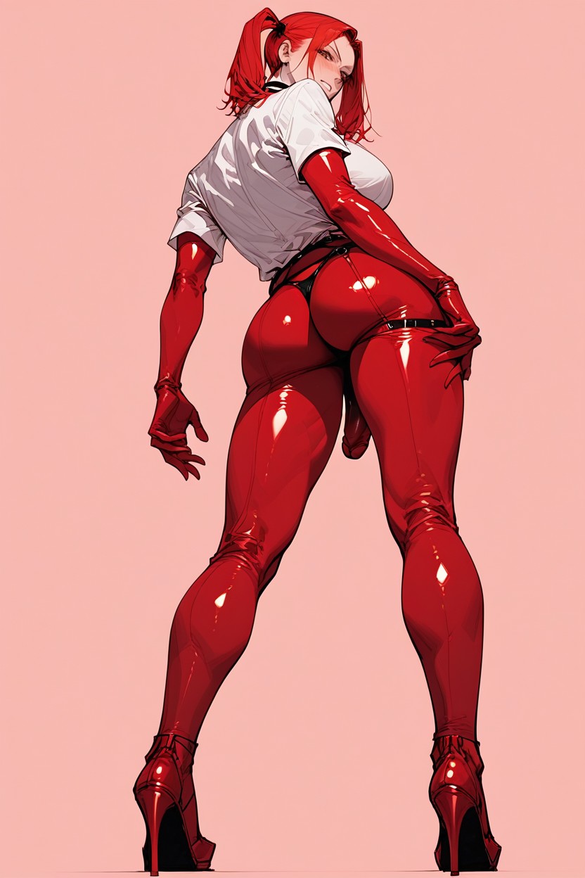 Medium Ass, Bottom Up, Red Hair AI Porn