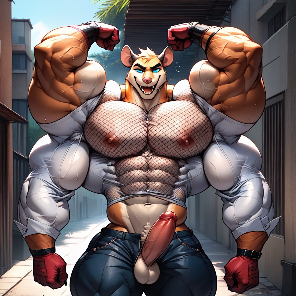 Hyper Muscle Growth, Hyper Shrink Waist, Measure Prostitution Furry AI Porn