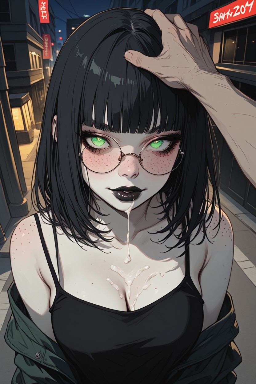 Freckles, City, Cum On Lips Hentai AI Porn