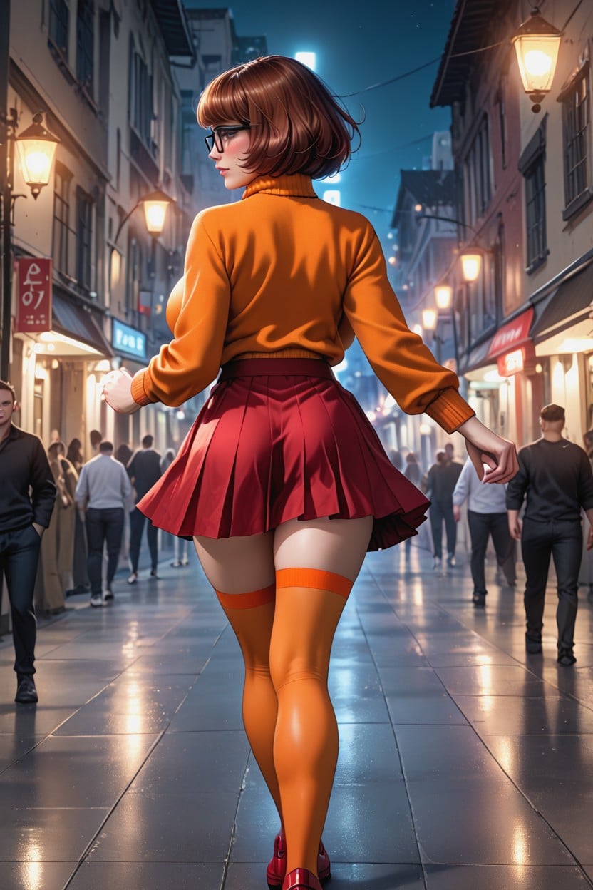 Velma Dinkley, Embarrassed, Sexy Legs Hentai AI Porn