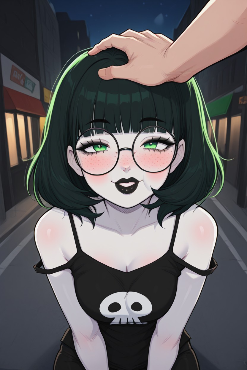 Large Head, Body Blush, Street Hentai AI Porn