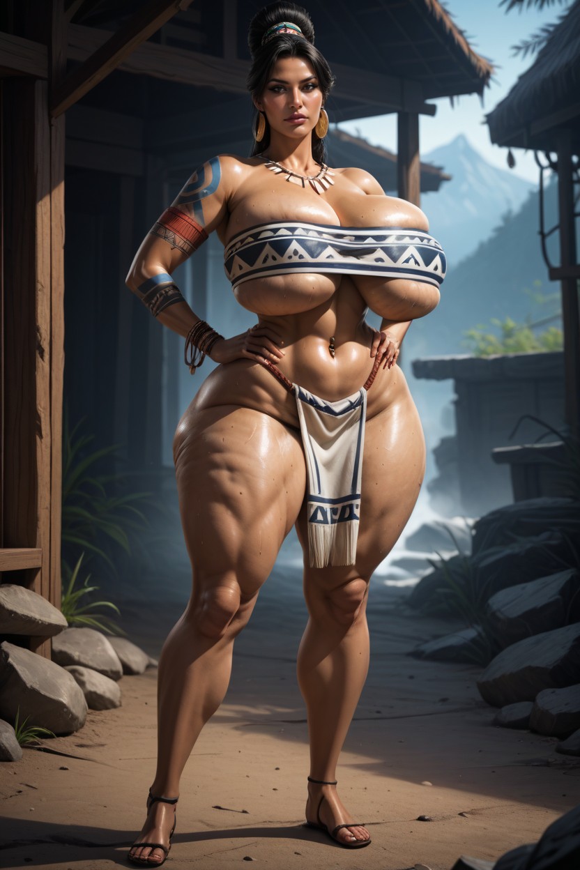 Big Perfect Breasts, Hands On Hips, Cellulite Breasts Hentai AI Porn