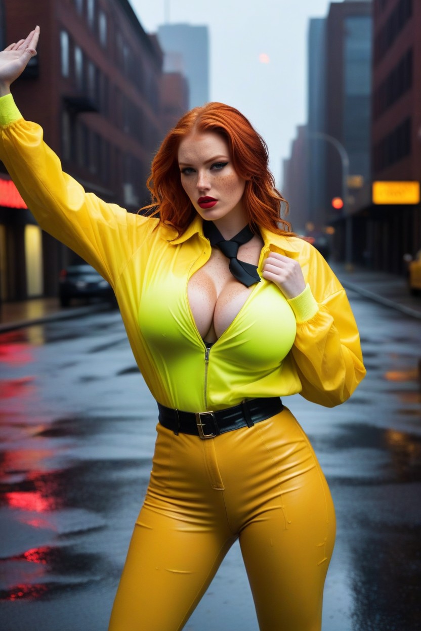 Oversized Jacket Folds, Front View, Hyper Realistic Skin AI Porn