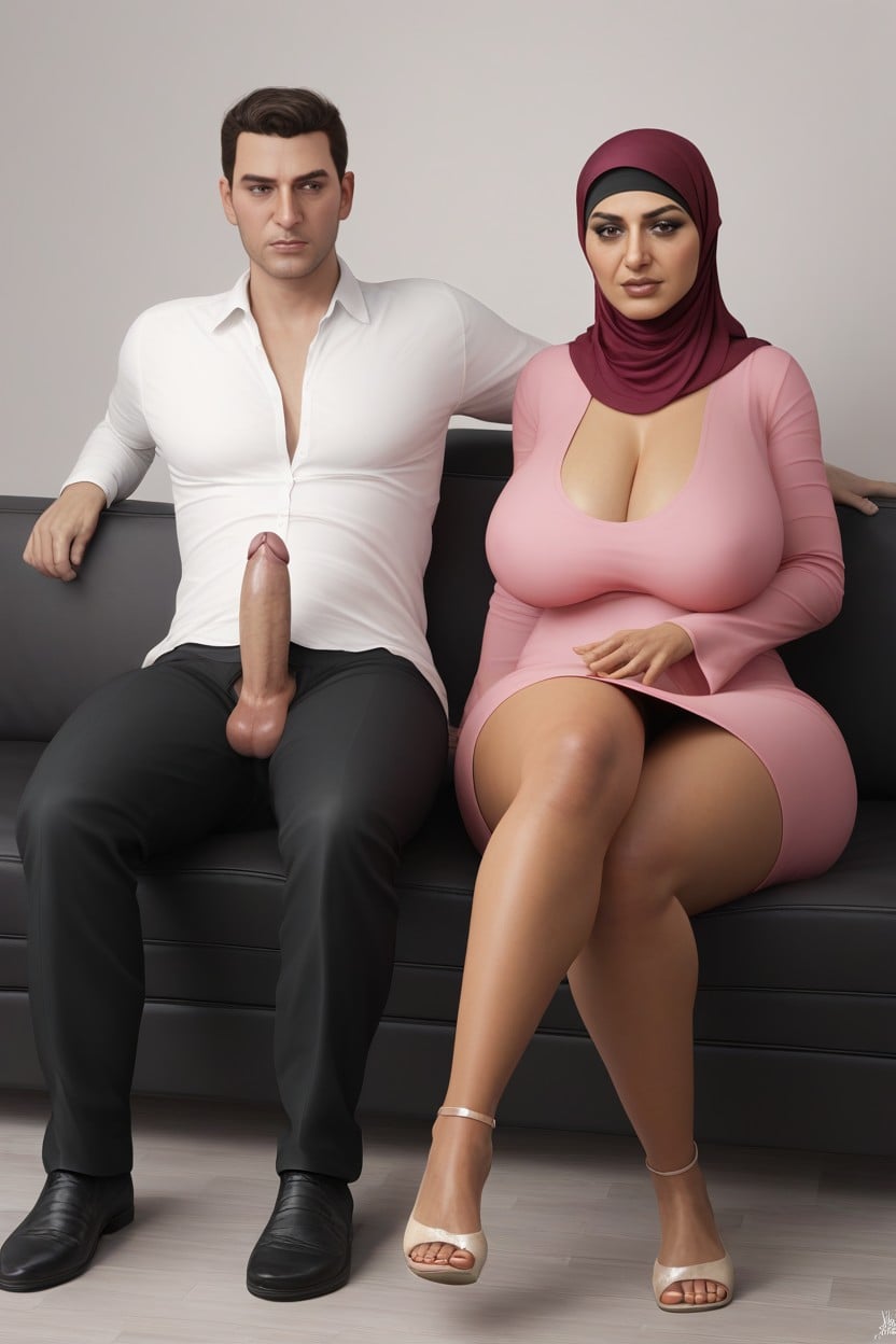 Thick Lips, Sitting Down, Cfnm MILF AI Porn