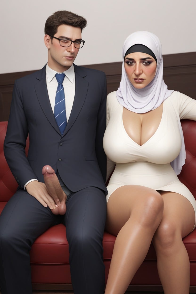 Disgusted, Mouth Agape, Massive Large Tits MILF AI Porn