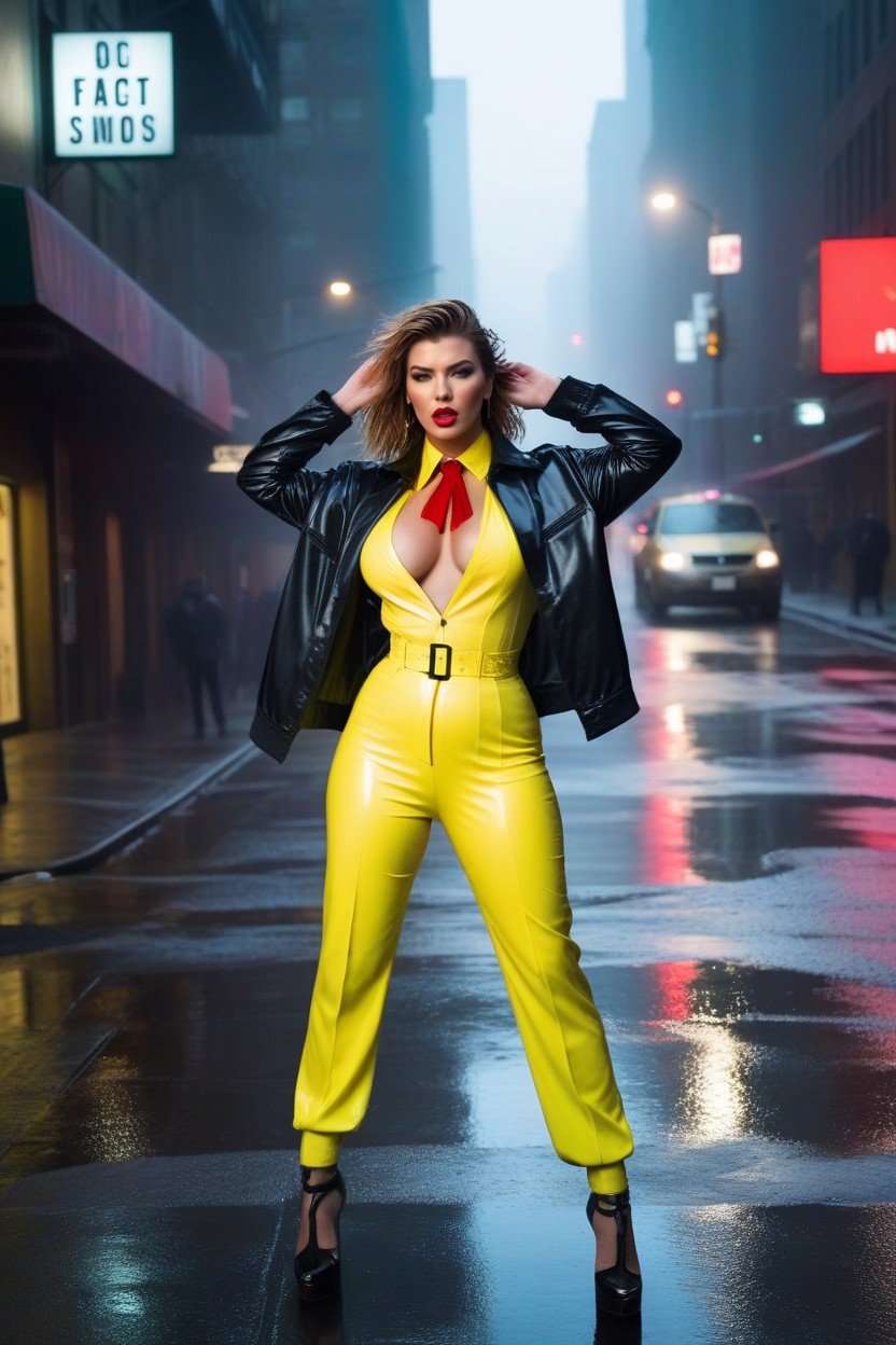 Hands On Hips, Arms Up, Pixie Cut AI Porn
