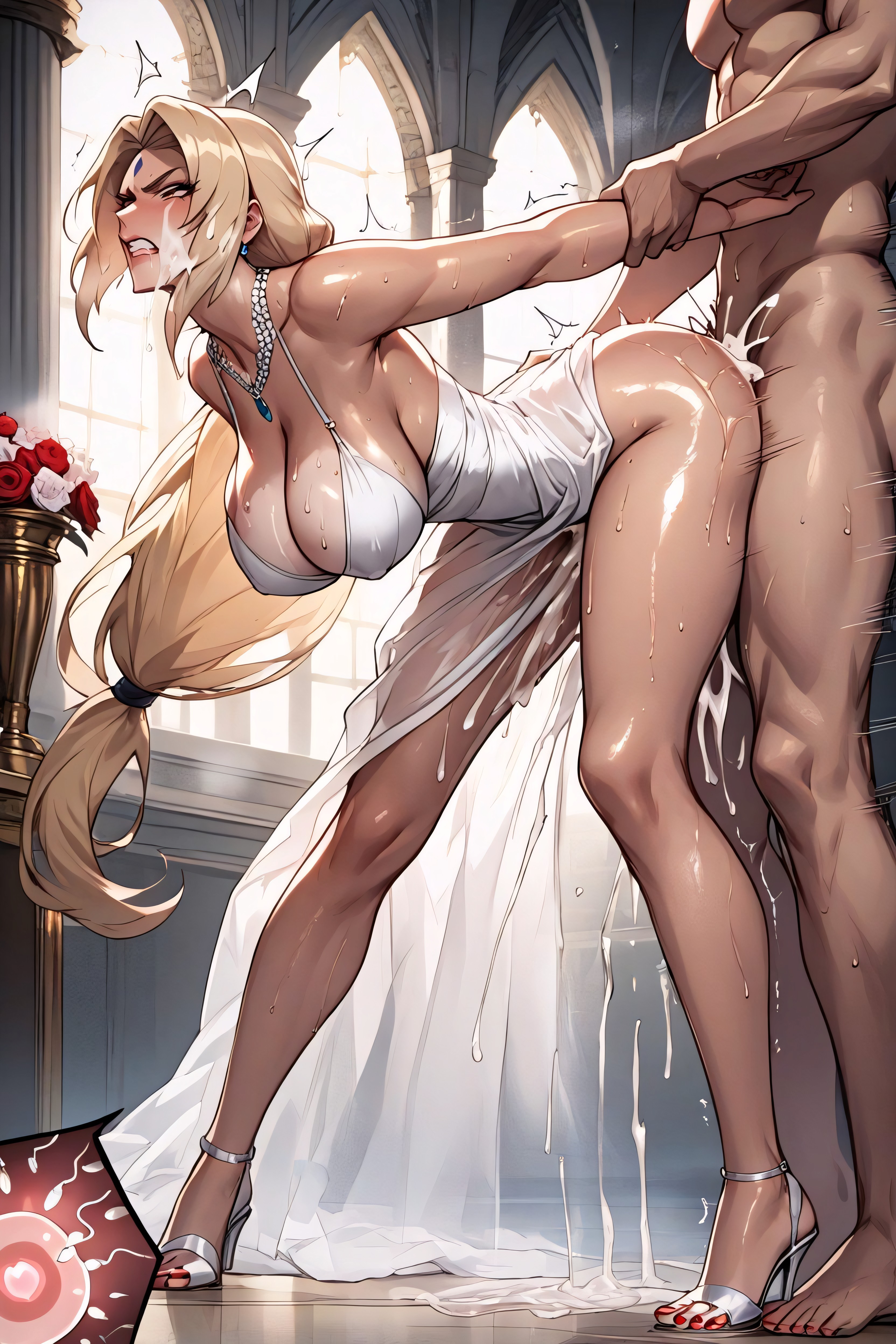 Dimly Lit, Perfect Face, Sweaty Skin Hentai AI Porn