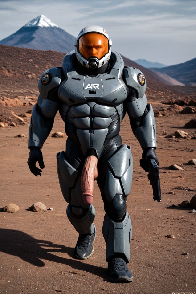 Orange Visor, Explosions, Full Body AI Gay Porn