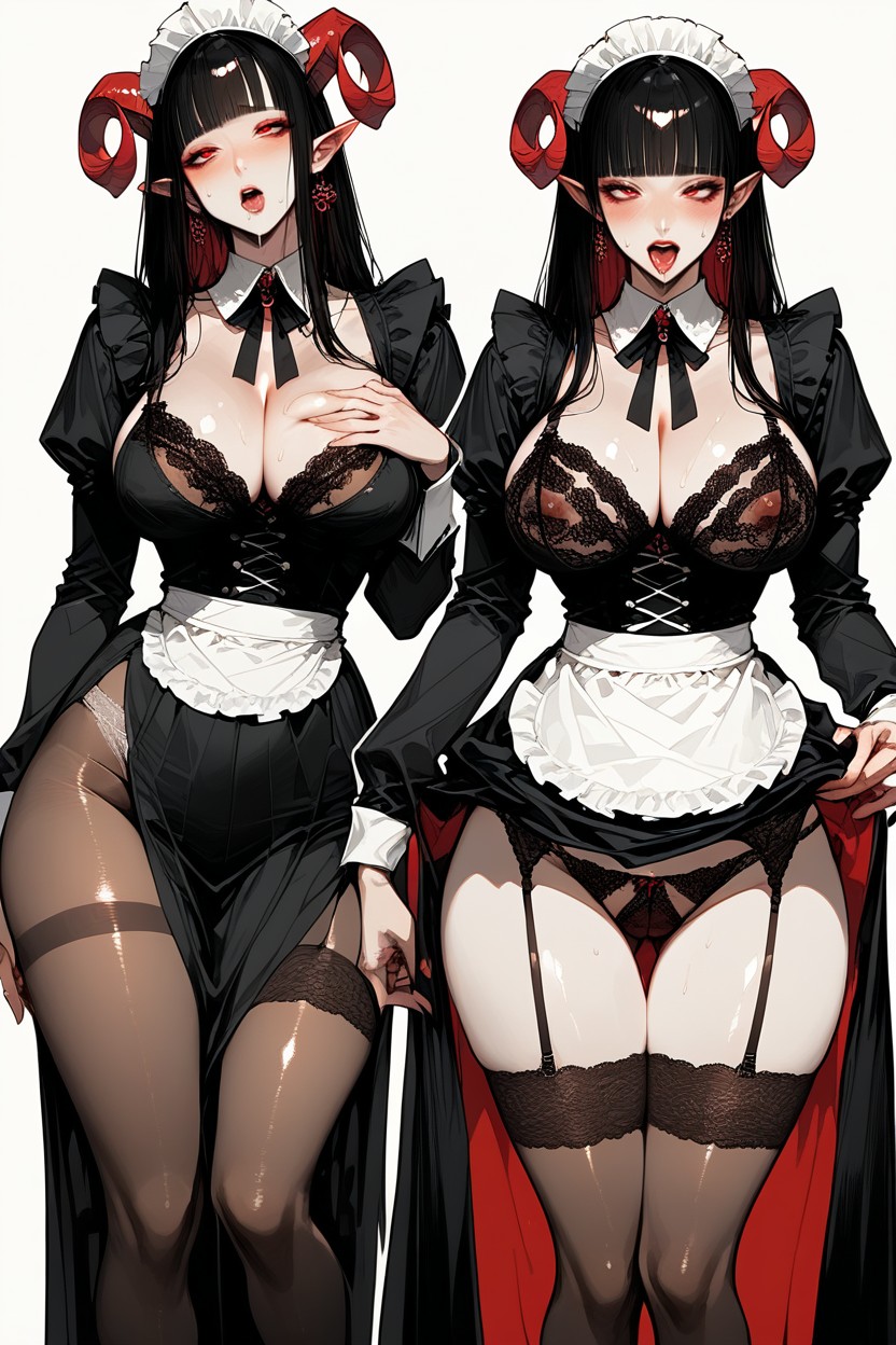 Red Eyes, Multiple Angles, Exposed Panties Hentai AI Porn