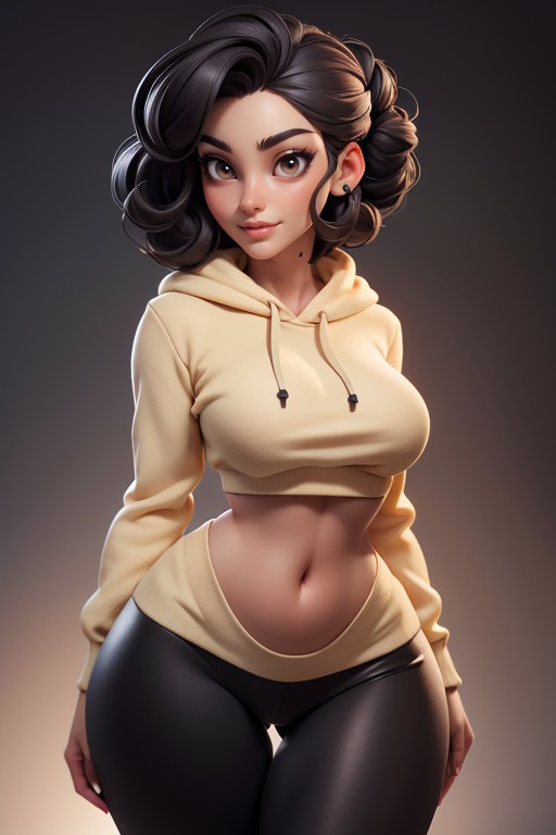Thick And Curvy, No Hair In The Back Of Head, Very Thick And Strong Looking Thighs Hentai AI Porn