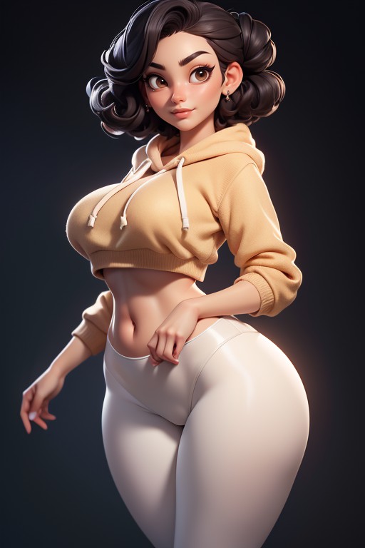 Very Thick And Strong Looking Thighs, Massive Ass, Tan Skin Hentai AI Porn