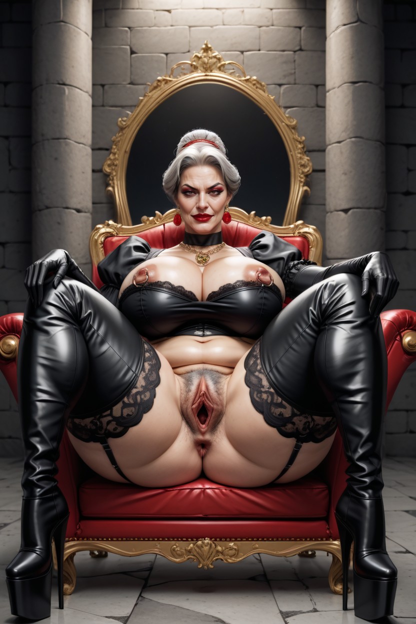 Updo Hairstyle, Garter Belt, Slut Whore Mistress AI Porn