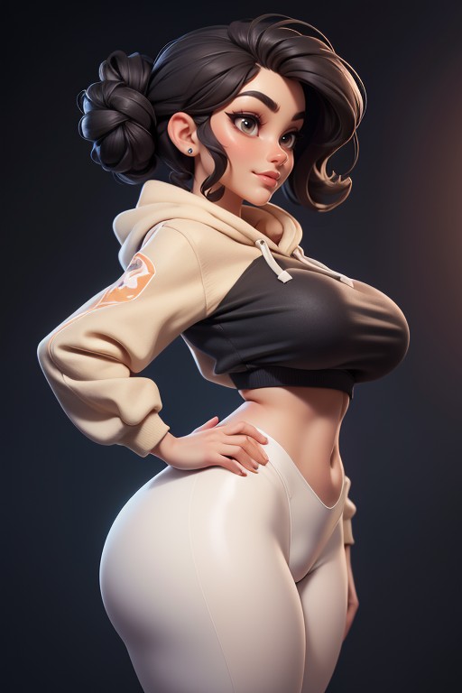Sexy Smirk Expression, Thick And Curvy, Gorgeous Arab North African Woman Hentai AI Porn