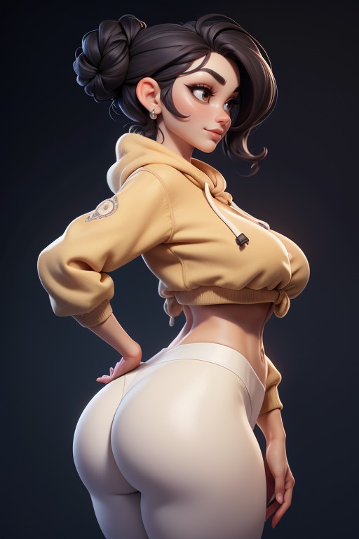 Curvy Hips, Tan Skin, Pants Sit Below Navel Hentai AI Porn