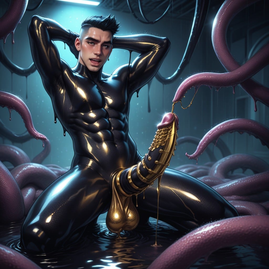 Bouche Bée, Gêné, Coupe À La Mode Porno IA Gay