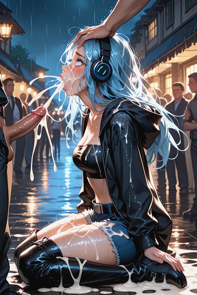 Deep Deepthroating, Looking Up, Long Hair Hentai AI Porn