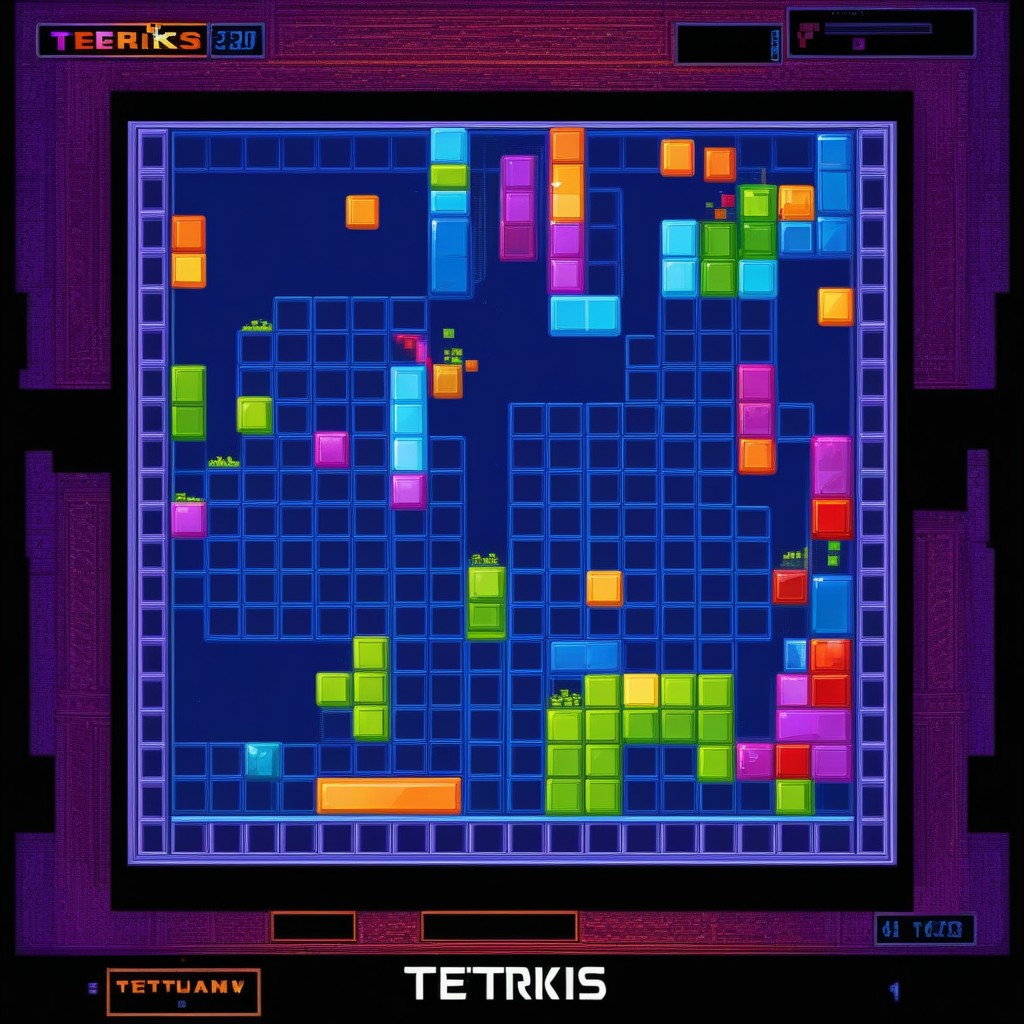 Gary Testris, Original Tetris Game, Classic Game Artstyle AI Porn