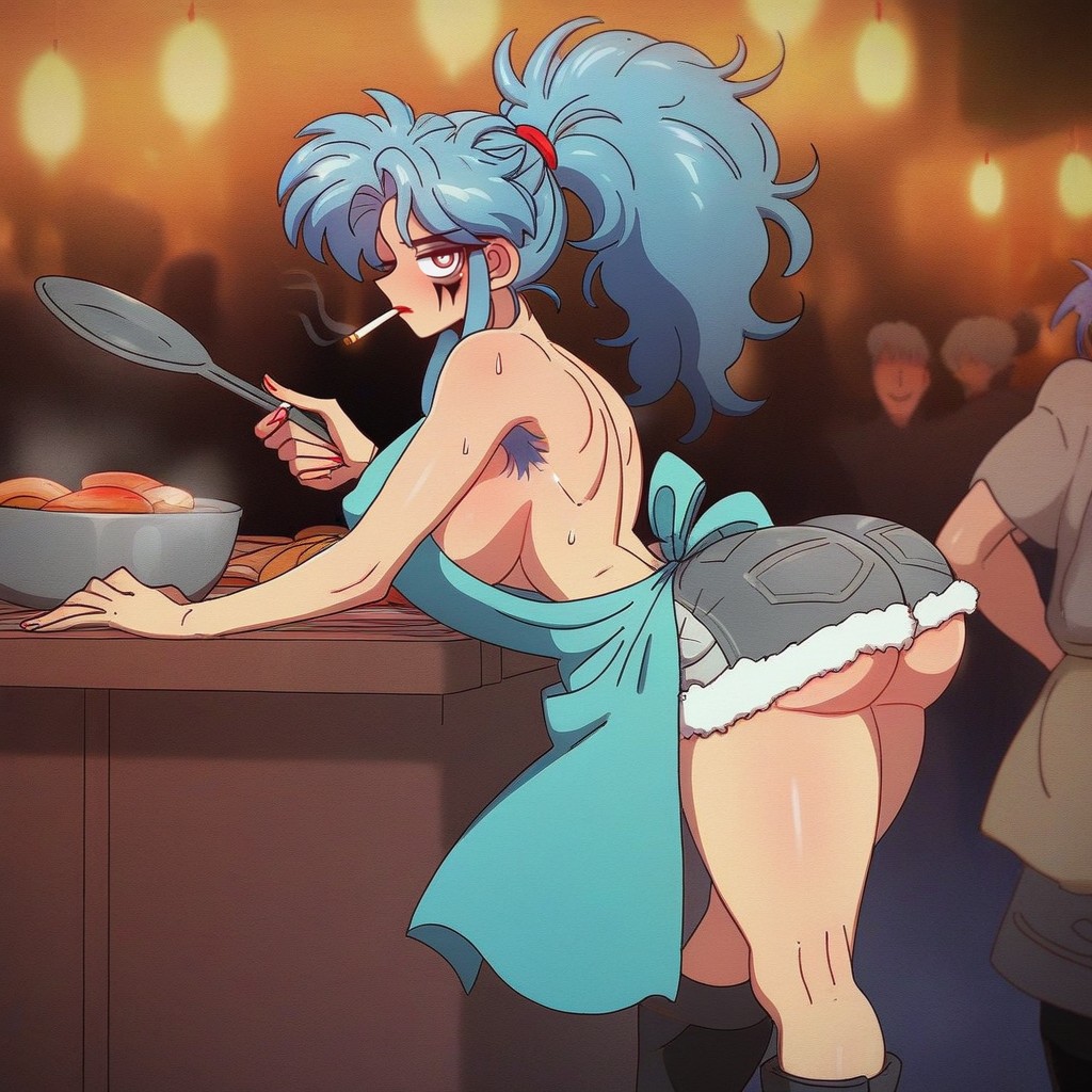 25+, Street Food, Only Wearing Apron Hentai IA