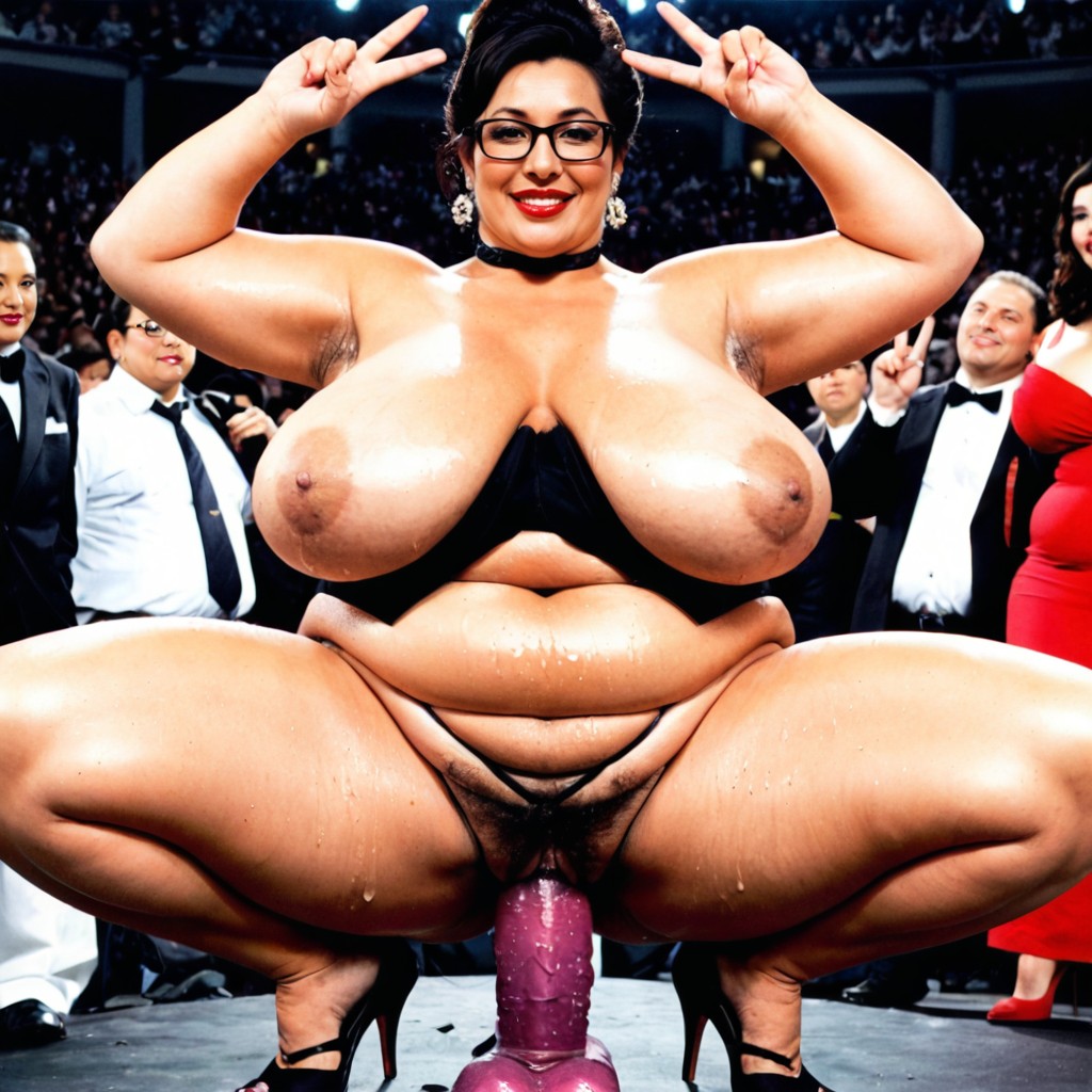 Hyper Gigantic Wide Hips, Audience, Japanese Woman BBW AI Porn