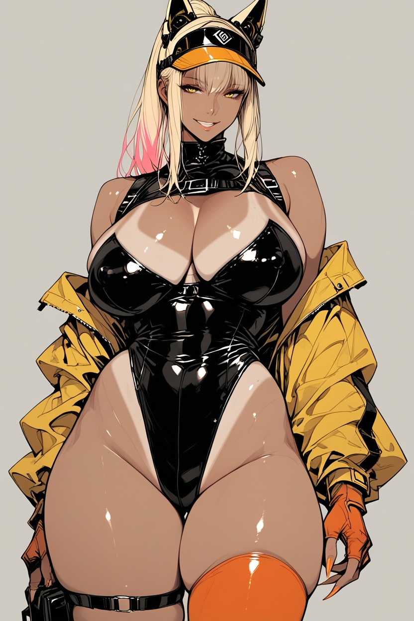 Yellow Jacket, Serene Look, Confident Smile Hentai IA