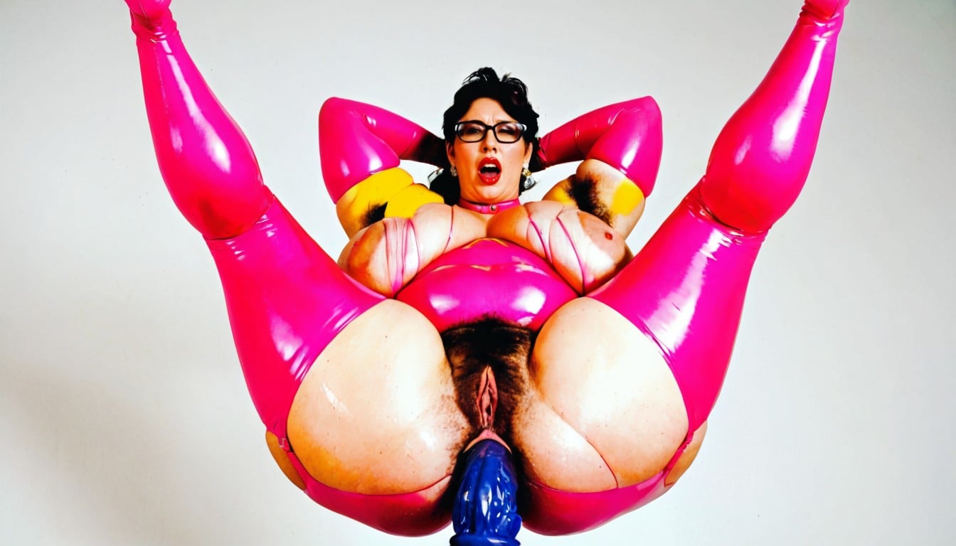 Supermassive Sized Dildo In, Decorated Nipples Piercing, Hyper Crotchless BBW AI Porn
