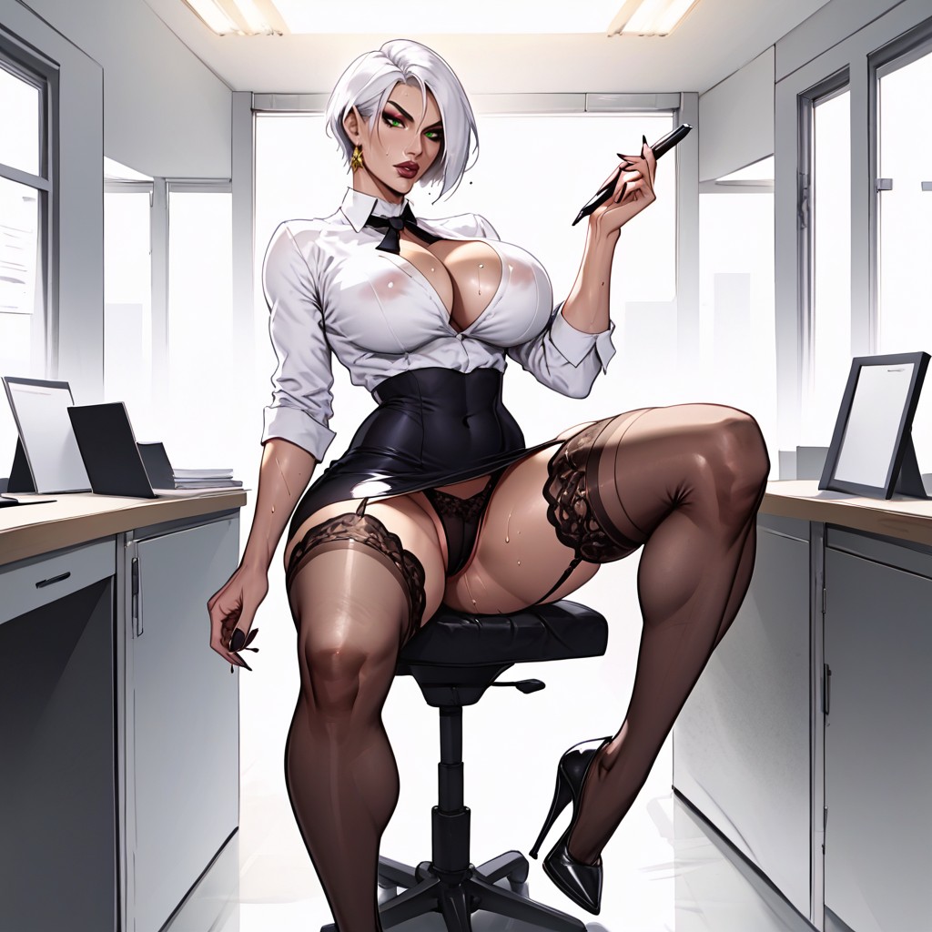 Shocked, Stiletto Heels, Extremely Beautiful Body AI Porn