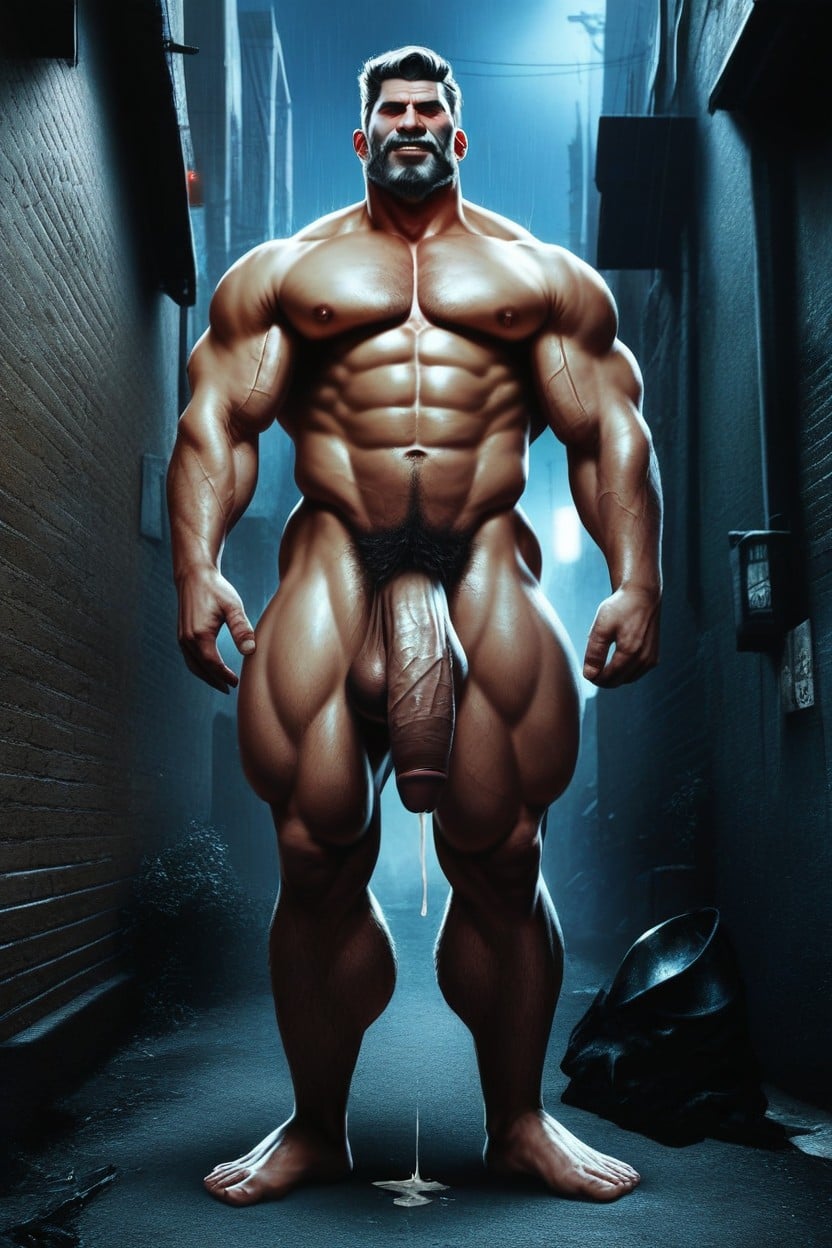 Oversized Muscles, Soaked, Thick Neck AI Gay Porn