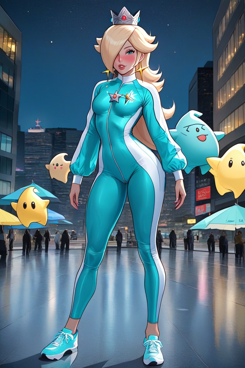 Ditzy Princess Rosalina Face, Blue Wetsuit, Puffy Lips AIポルノ