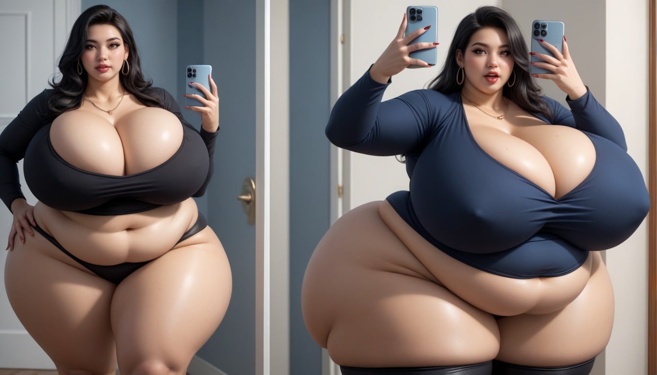 18+, Most Hyper Ultra Mega Busty Woman Ever To Be Seen, The Most Perfect Gargantuan Massively Fat Breasts Expansion BBW AI Porn