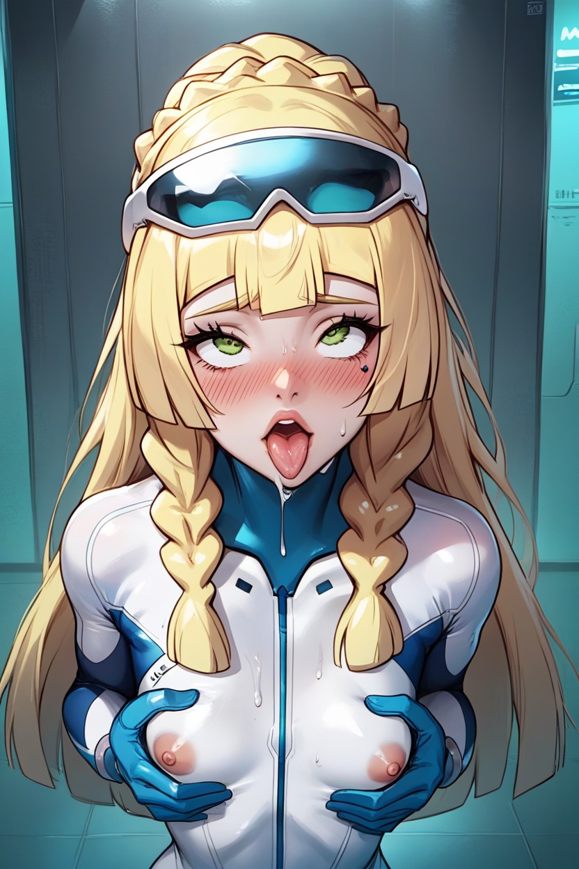Close Up On Bust, Exaggerated Wasp Waist, Grabbing Boobs AI Porn
