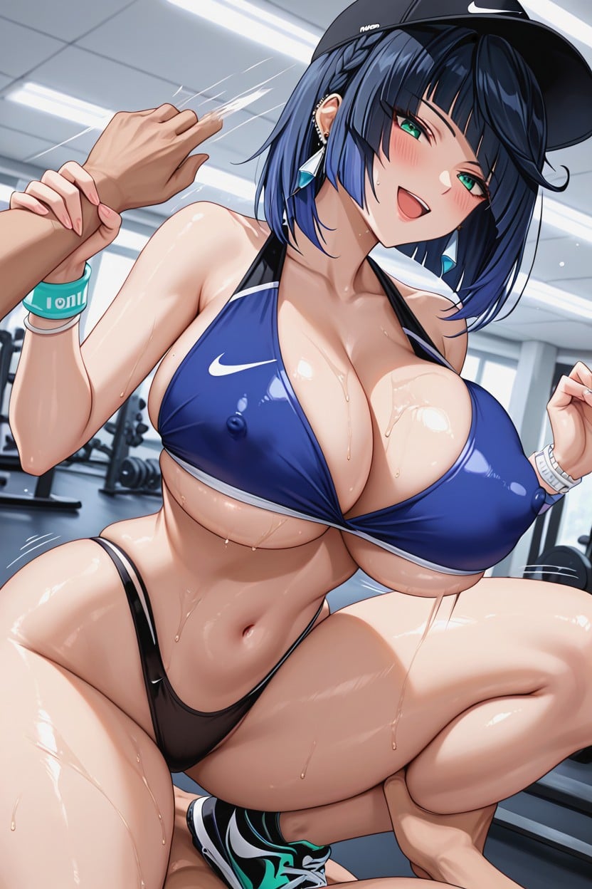 One Woman, Swinging, Oiled Skin Hentai AI Porn