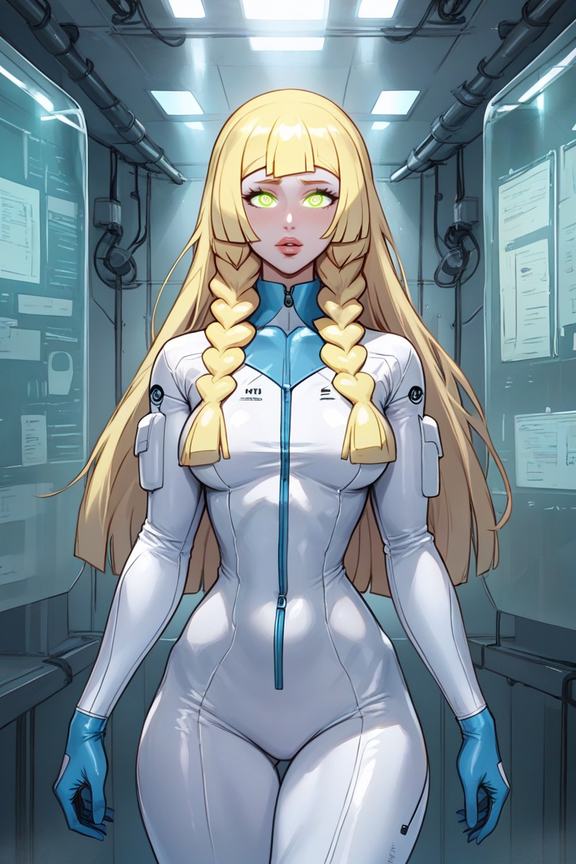 Bimbo Body, Beautiful Face, Wearing Full Body Wetsuit AIポルノ