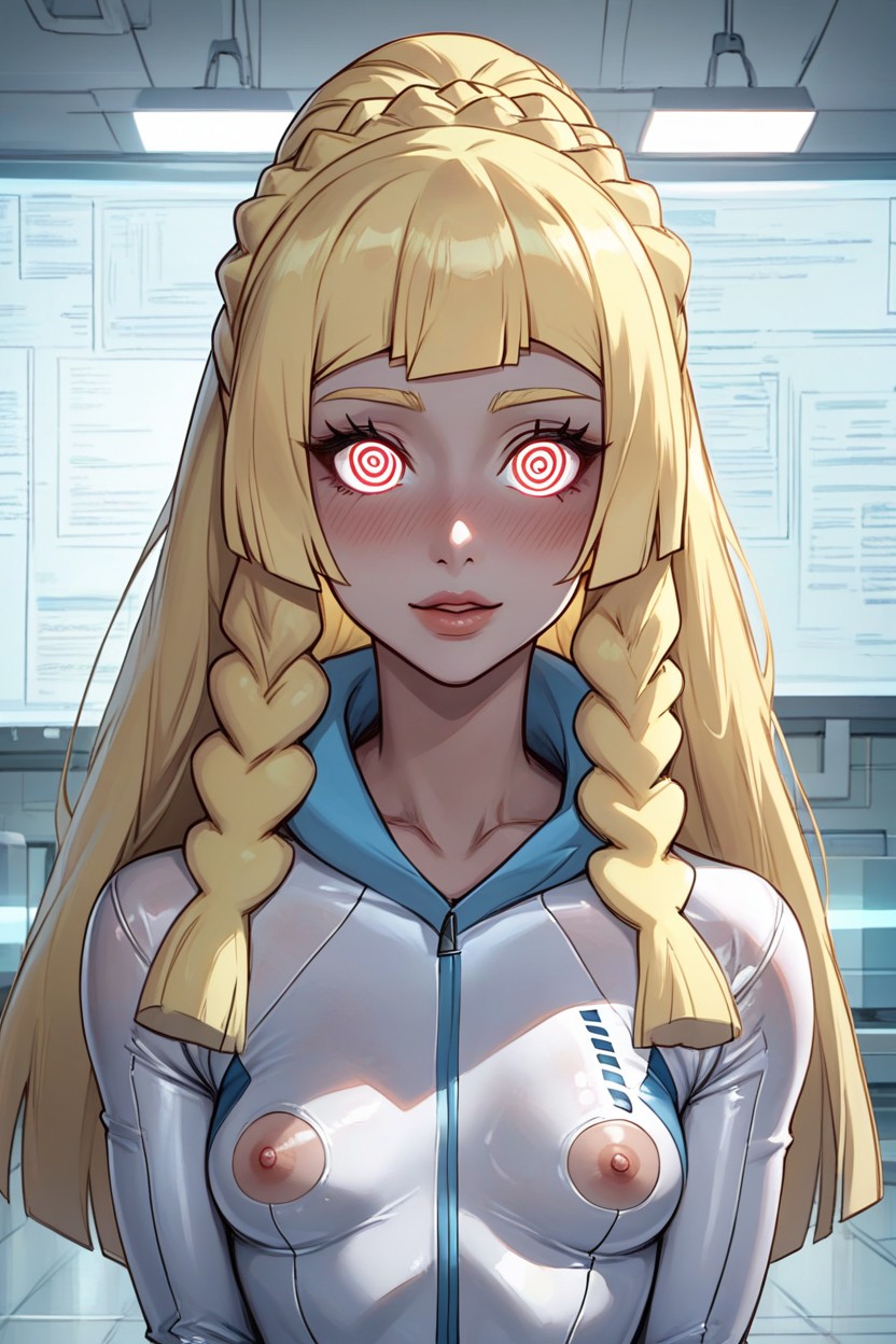 Lillie From Pokemon Wearing Wetsuit, Vacant Eyes, Bust Shot AIポルノ