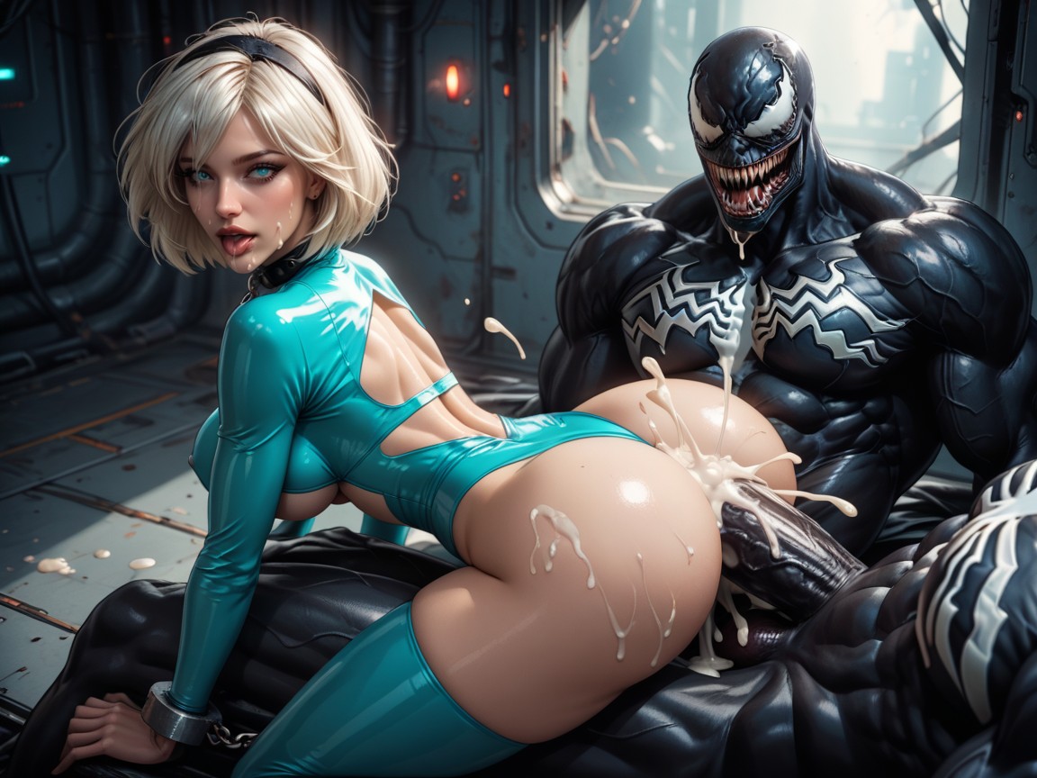 On Her Stomach, Shiny Skin, Medium Breast AI Porn