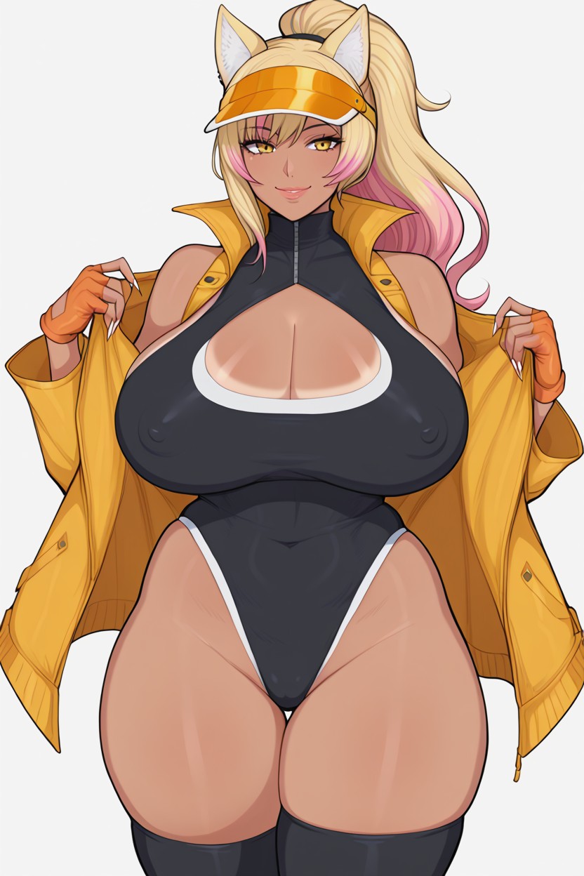 Ponytail, Simple Background, Husky Tail Hentai AI Porn