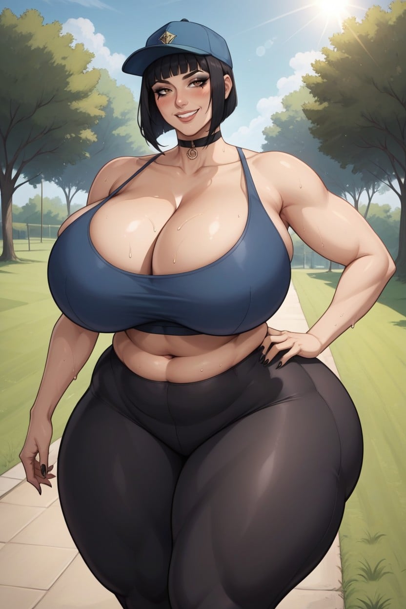 Thicc, Huge Hips, Black Mascara Hentai IA