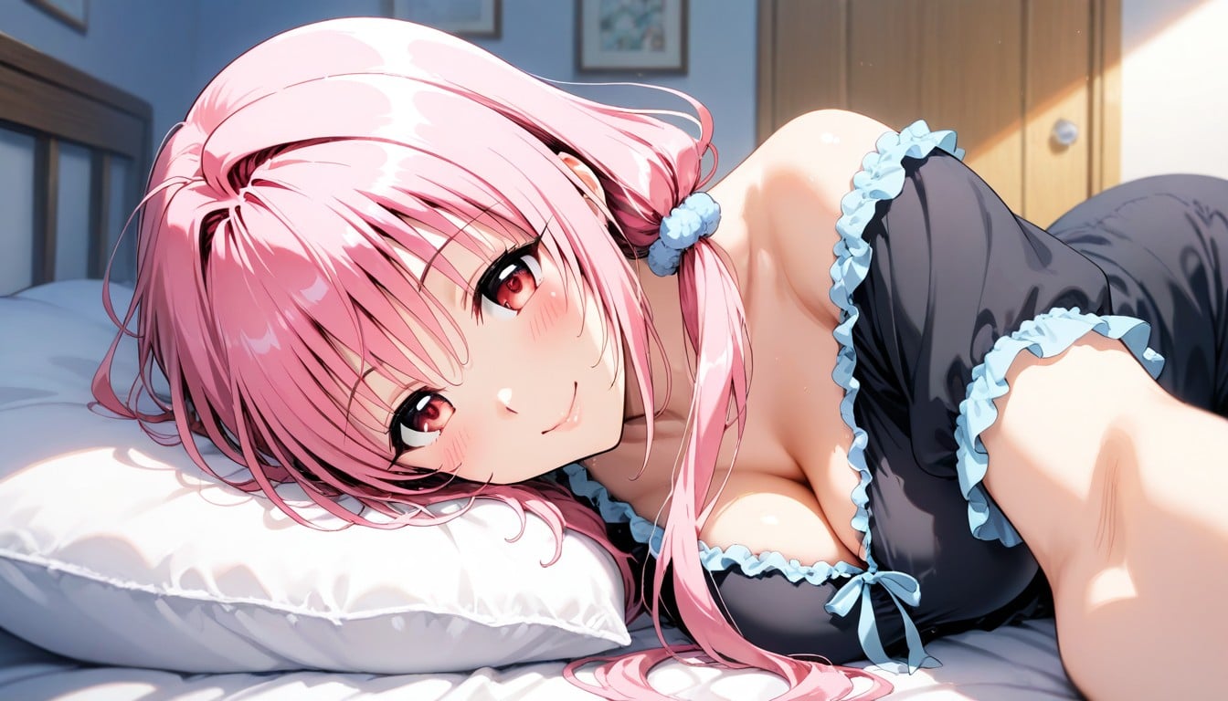 She Is Staring Viewer Adorably, Hair As Shoulder, Colored Image Hentai IA